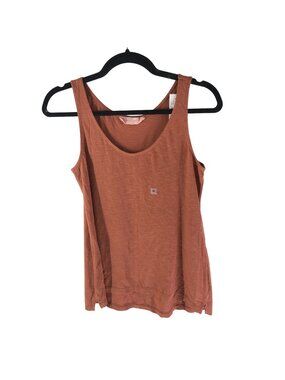 Ann Taylor LOFT Sunwashed Tank Top Slub Knit Sleeveless Cotton Brown XS